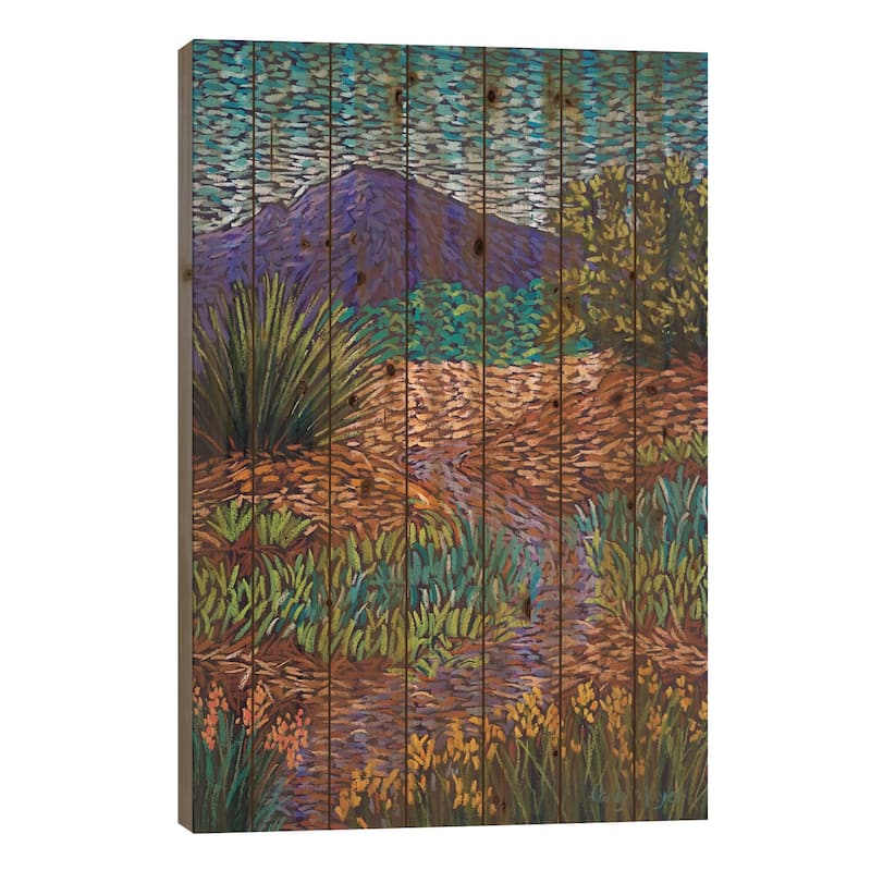 Purple Mountain Path Print On Wood by Candy Mayer - Multi-Color - 26x18x1.5