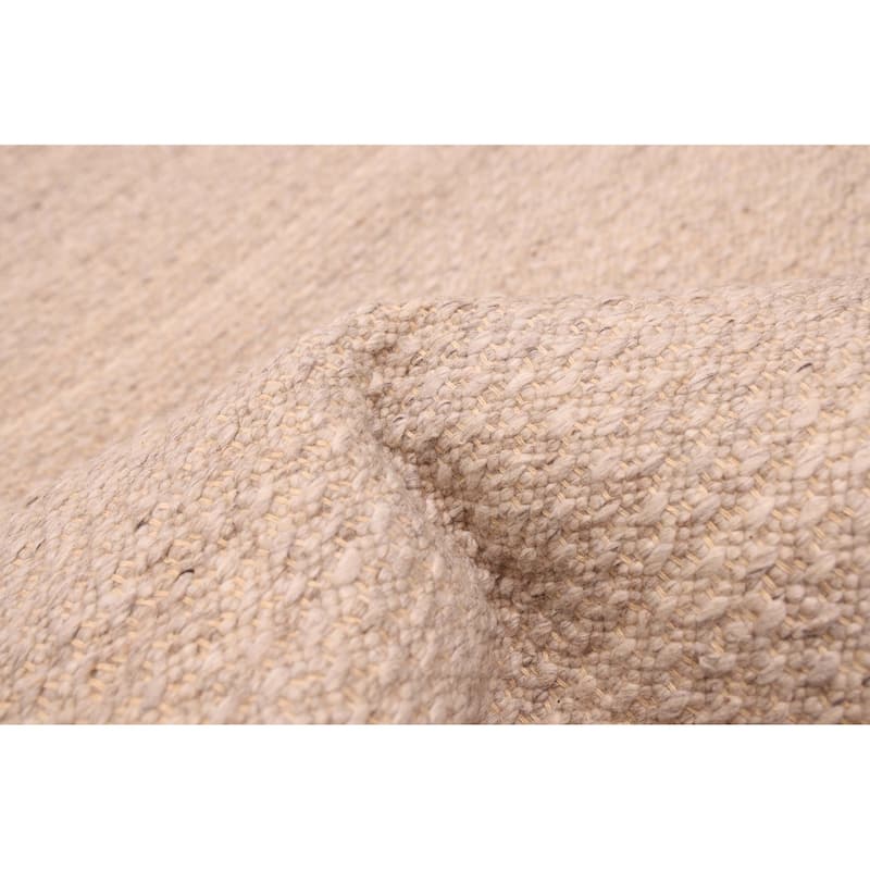 ECARPETGALLERY Braid weave Sienna Taupe Wool Rug - 5'4 x 7'7