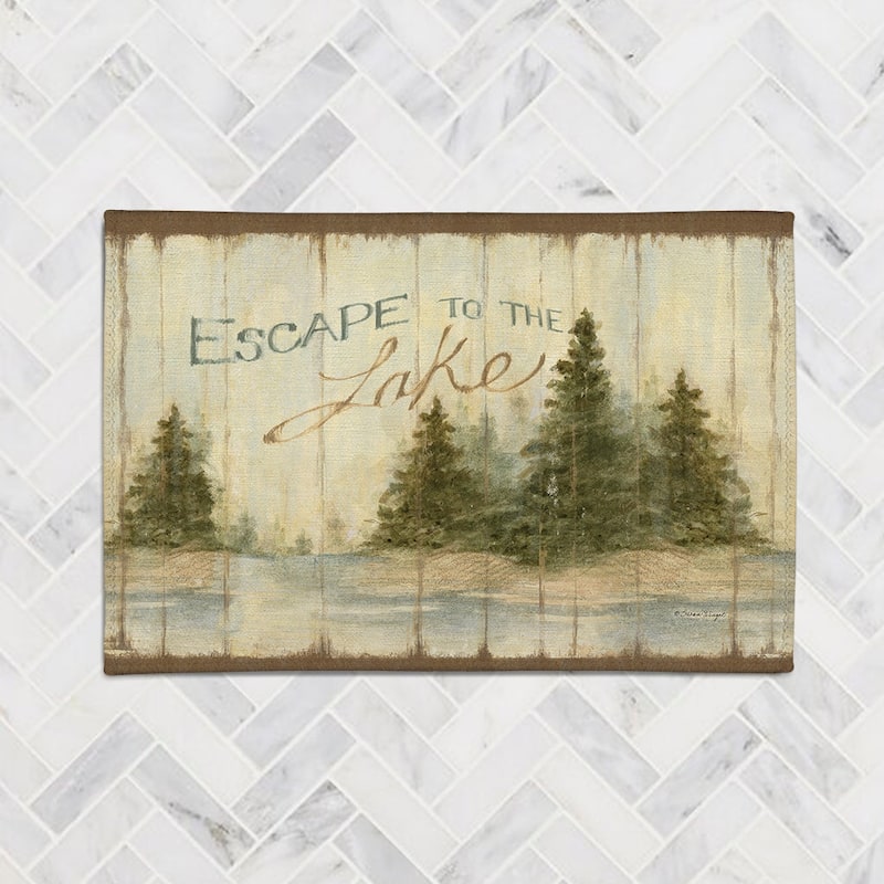 Laural Home Escape to the Lake Chenille Accent Rug