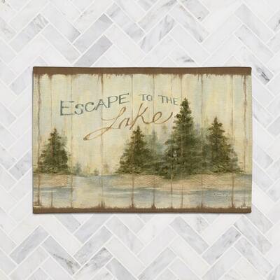 Laural Home Escape to the Lake Chenille Accent Rug
