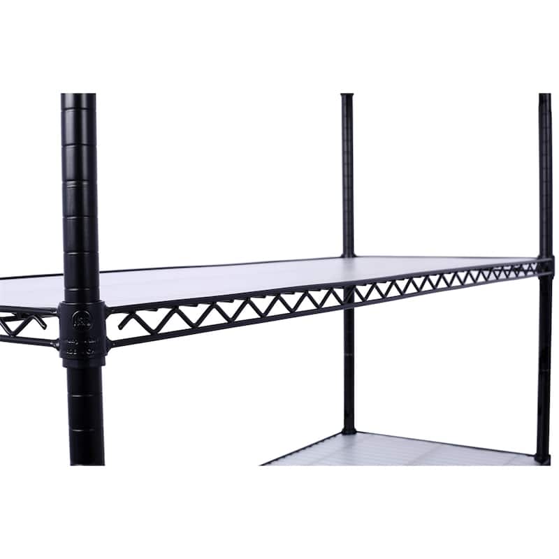 7 Tier 2450lbs Capacity Adjustable Metal Storage Rack with Wheels