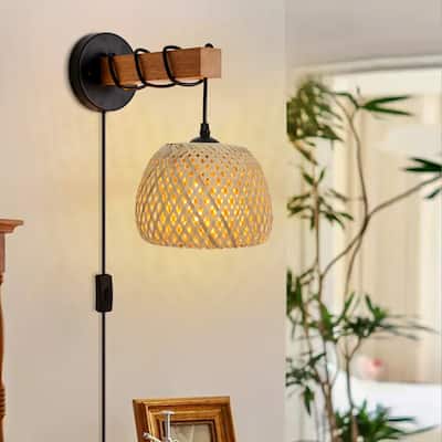 1-Light Plug in Wall Sconces Wall Lamps