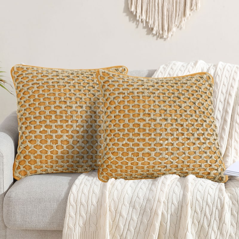 Boho Living Jada Braided Cotton/Jute Throw Pillow Covers