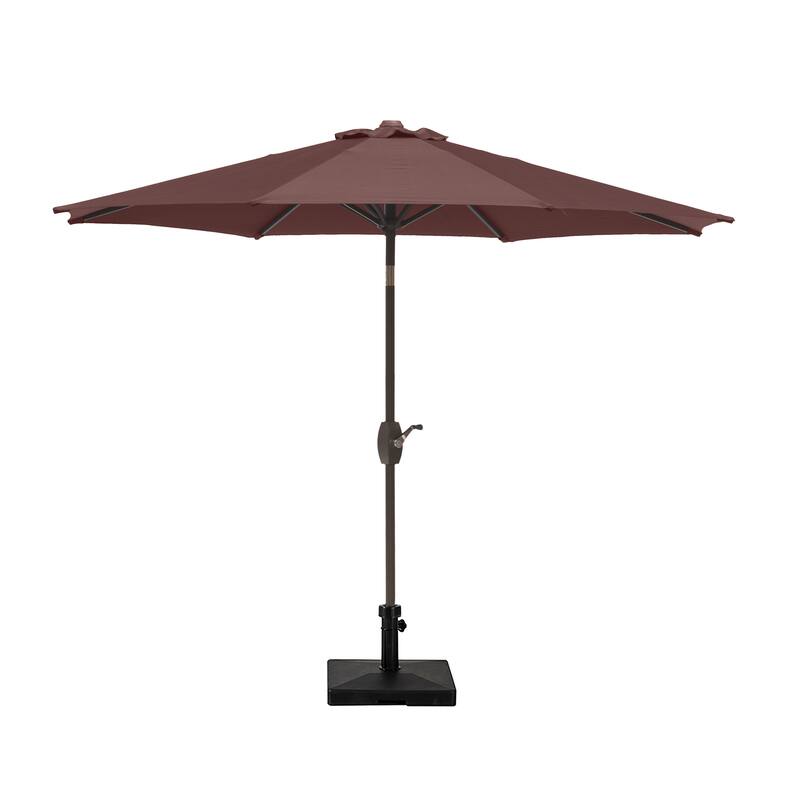 Brock 9-Foot Market Patio Umbrella with Concrete Base Weight Stand Included