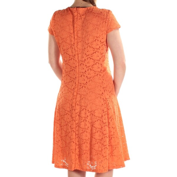 orange short sleeve dress