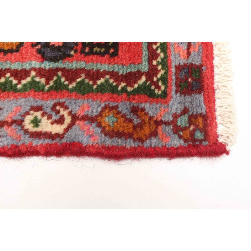 ECARPETGALLERY Hand-knotted Andelz Red Wool Rug - 2'0 x 11'6