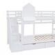 preview thumbnail 33 of 50, Twin-Over-Twin Castle Style Bunk Bed with 2 Drawers 3 Shelves and Slide