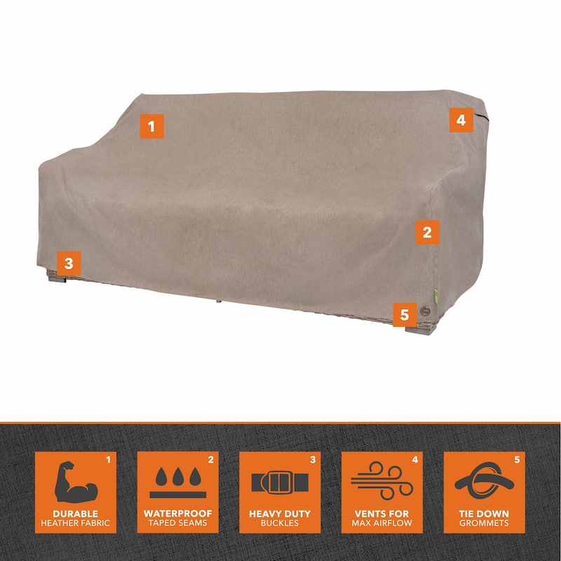 Modern Leisure® Garrison Waterproof Patio Loveseat Cover, 2-Pack, 82.5"L x 38"W x 38.25"H, Sandstone