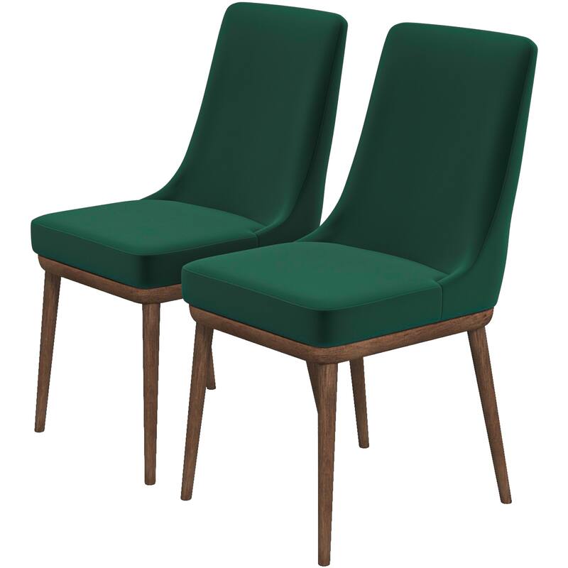 GDFStudio - Kate Modern Mid-Century Dining Chair with Curved Backrest & Upholstered Seat, Set of 2 - 24"