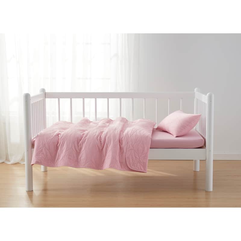 Clara Clark Ellipse Weave Toddler Bedding Set, 3PC Bedspread Set - All Season Quilted Comforter, Fitted Sheet, and Pillow Sham