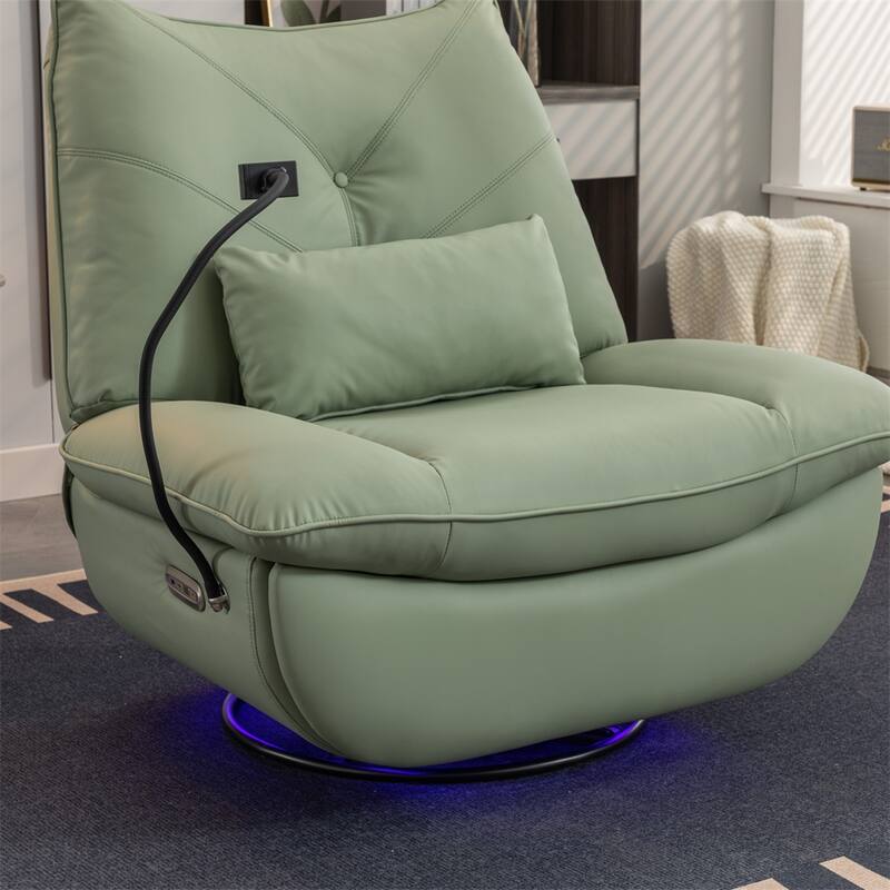 Power Swivel Rocking Chair with USB Port Charge &Lamp for Nursery