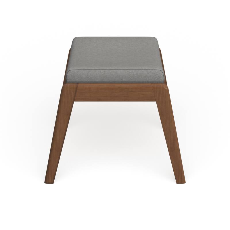 Carson Carrington Forssa Mid-century Walnut Upholstered Ottoman