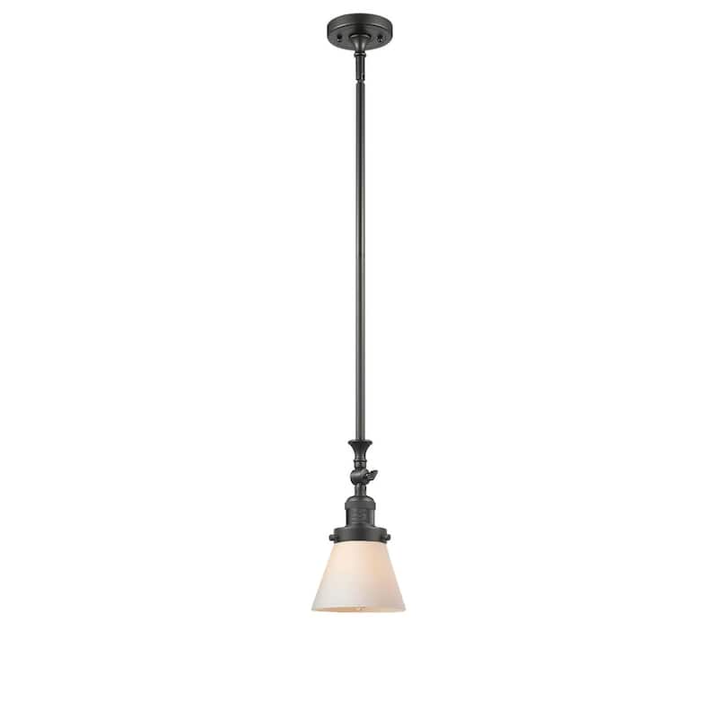 Innovations Lighting Small Cone 6" Wide Adjustable Mini Pendant - Oiled Rubbed Bronze / Matte White Cased