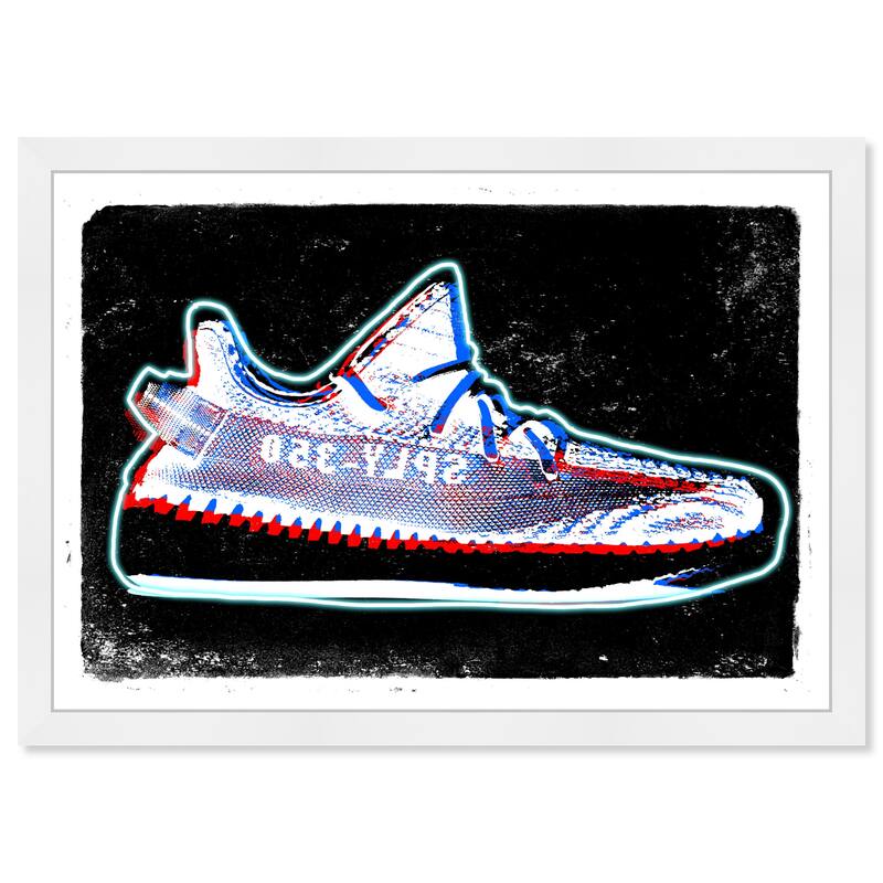 Wynwood Studio Canvas Fashion and Glam 3D Sneakers Blue and Modern & Contemporary Wall Art Canvas Print