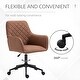 preview thumbnail 3 of 6, Home Office Chairs with Microfiber Cloth, 360° Swivel Upholstered Vanity Chairs, Computer Desk Chair with Armrests and Wheels