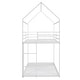 preview thumbnail 7 of 8, White Twin over Twin Metal Bunk House Beds Frame Built-in Ladder for Kids, Boys and Girls