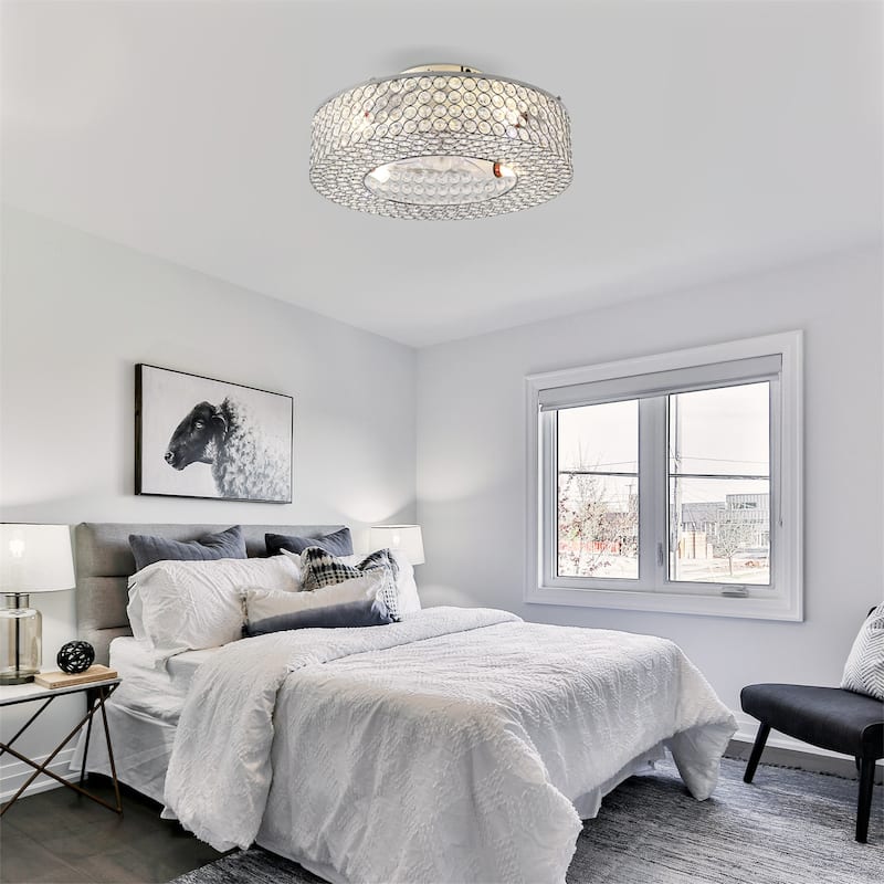19.6" Crystal Ceiling Fans with Remote and 6 Speed DC Motor Reversible, NOT Included Bulbs