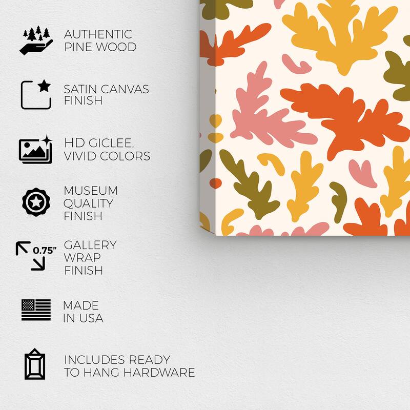 Wynwood Studio Canvas Holiday and Seasonal Leaf Choices Orange and Dark Orange Modern & Contemporary Wall Art Canvas Print