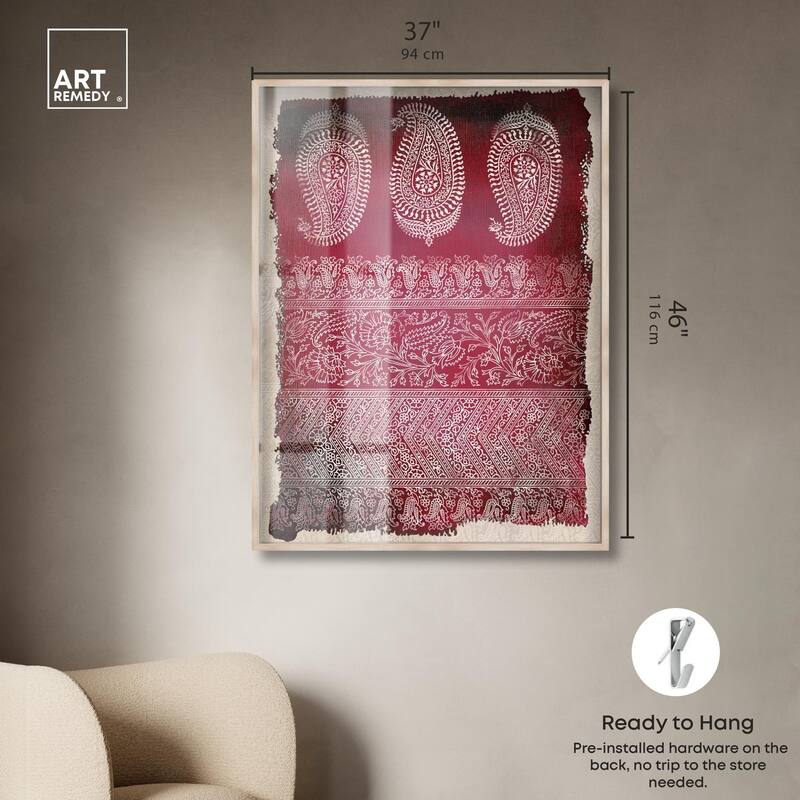 Burgundy Stamps Shadowbox by Art Remedy
