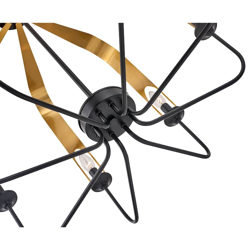 Lantern 8 Light Modern Geometric Chandelier - 28.34"x28.34"x25.59"