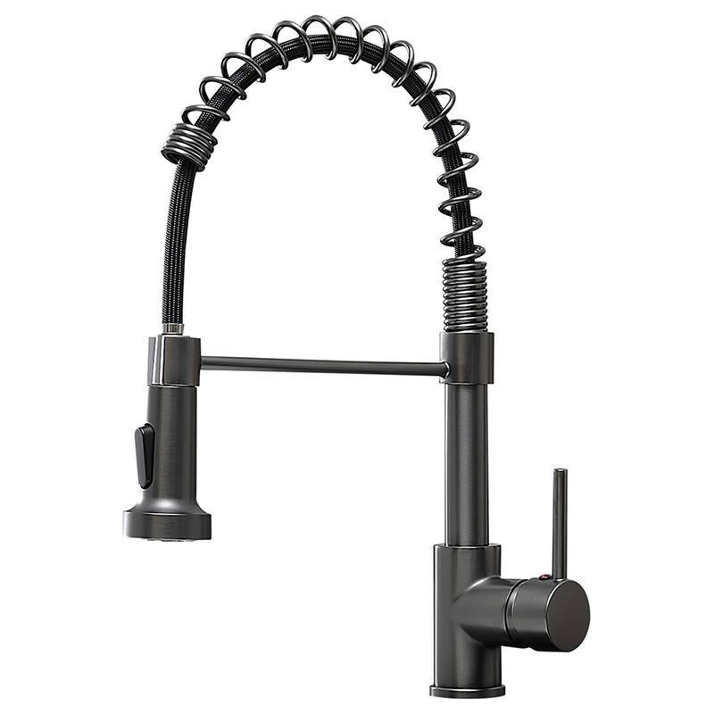 Matte Black Single-Handle Pull-Down Kitchen Faucet