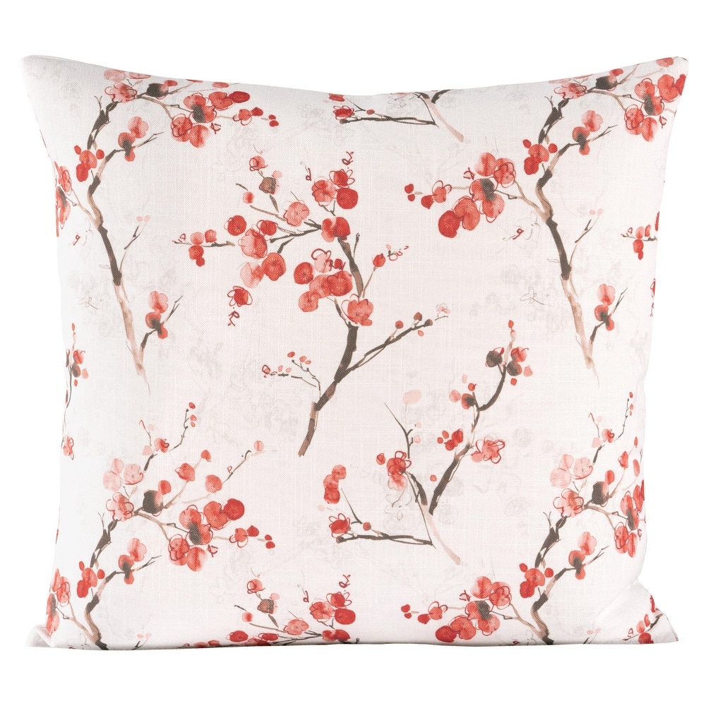 Siscovers Coral Blossom Floral Print Throw Pillow