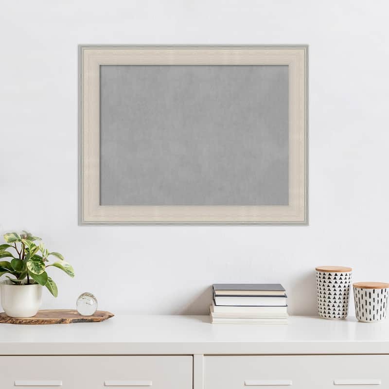 Amanti Art Cottage White Silver Framed Magnetic Board