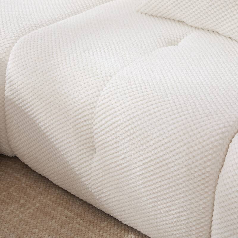 104"W Modern Upholstered Sectional Sofa with 3 Pillows and Ottoman