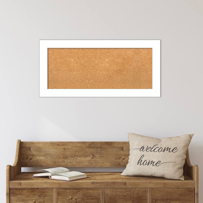 Wedge White Framed Cork Bulletin Memo Board