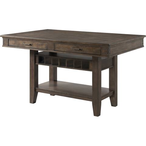 Whiskey River Gun Powder Grey Counter Height Island