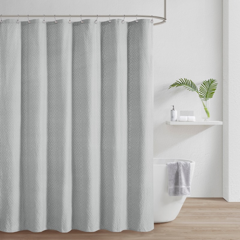 Matelasse Shower Curtain - Grey