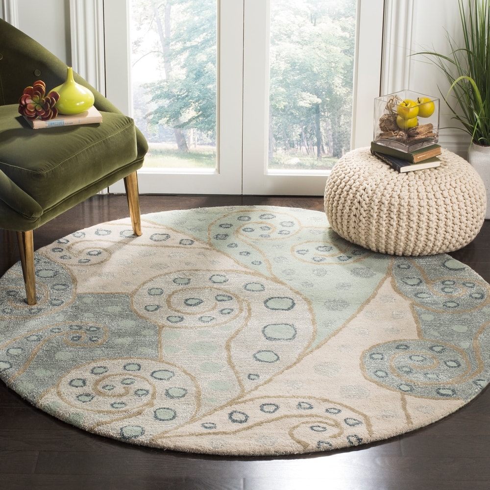 SAFAVIEH Handmade Bella Birke Modern Floral Wool Rug
