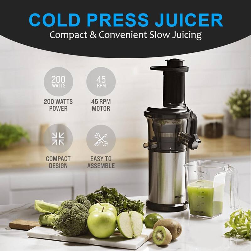 moRollio 45RPM Cold Press Slow Masticating Juicer