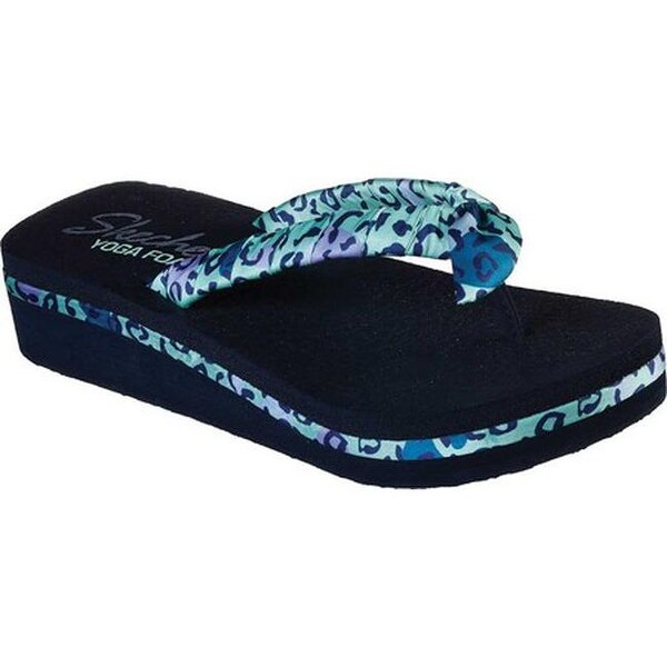 skechers yoga foam wedge flip flops