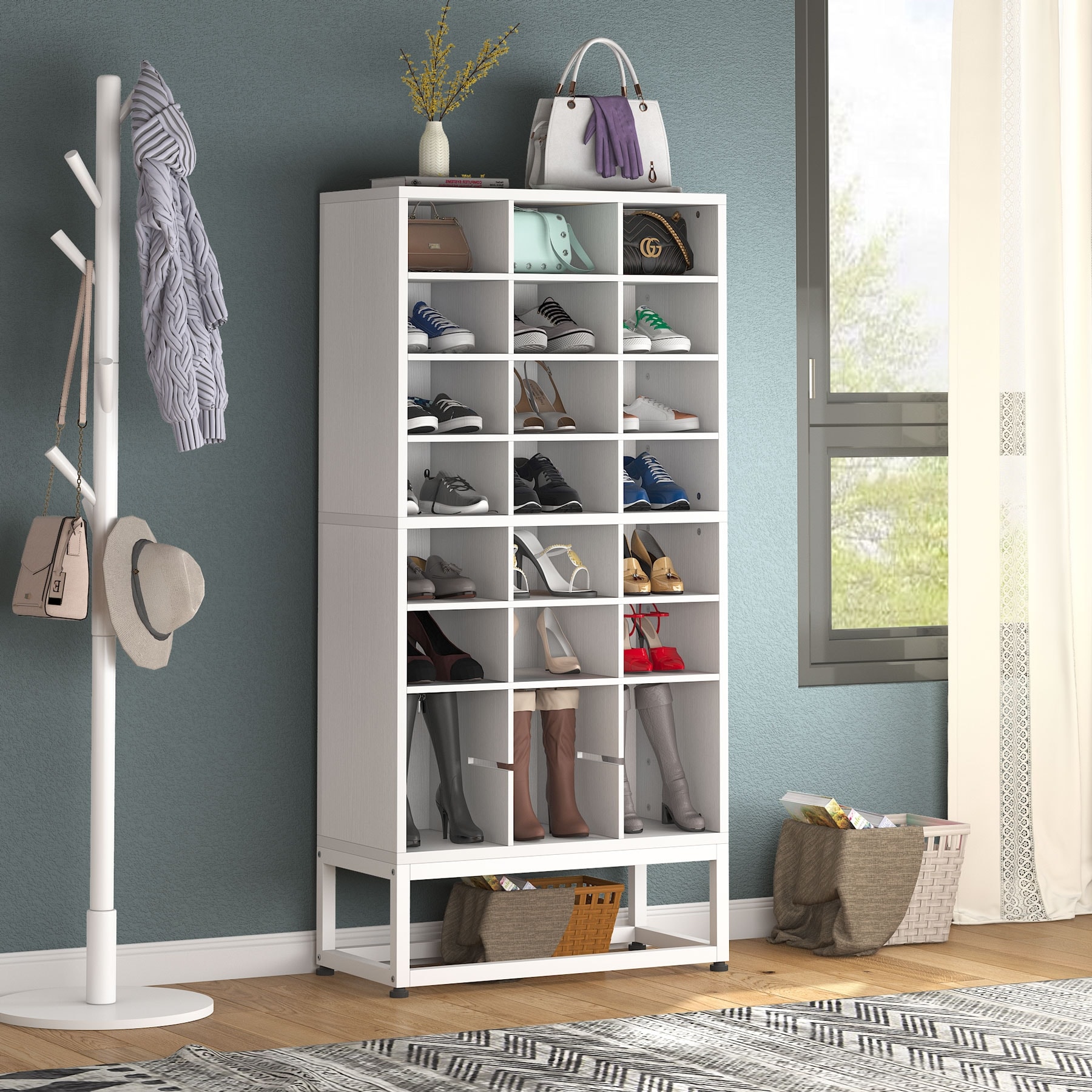 https://ak1.ostkcdn.com/images/products/is/images/direct/d8684ab9a87da19c93043f93d959c670b0260c04/24-Pair-Shoe-Storage-Cabinet-Adjustable-Shoe-Rack-Organizers%2C-8-Tier-White-Cube-Storage-Bookcase.jpg