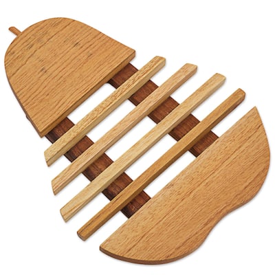 Novica Handmade Fresh Pear Cedar Wood Trivet - 9.5" H x 7" W x 0.9" D