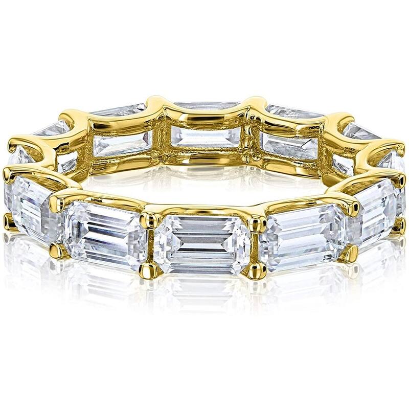 Annello by Kobelli 14k Solid Gold East-West Moissanite Eternity Ring (HI/VS) - 5 - Yellow