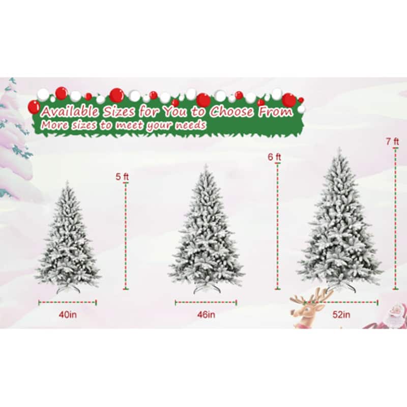 Realistic Full Artificial Flocked Hinged Christmas Tree with Metal Stand