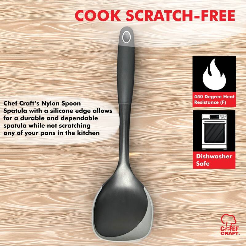 Chef Craft 13-inch Nylon Spoon Spatula with Silicone Edge