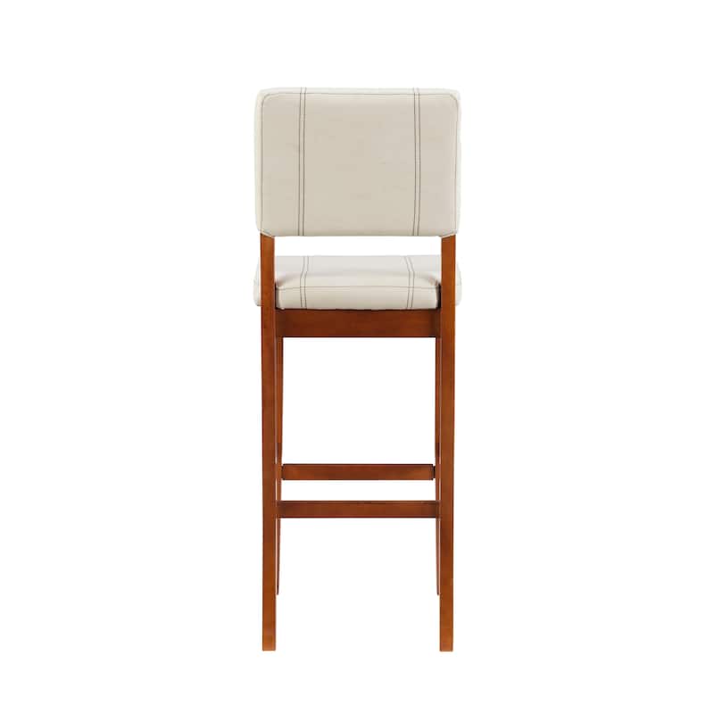 Linon Lombardy Faux Leather and Rubberwood Bar Stool