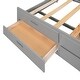 preview thumbnail 8 of 9, Queen Size Pine Wooden Platform Bed with Twin Size Trundle, Canopy Bed with Three Storage Drawers for Bedroom, Gray