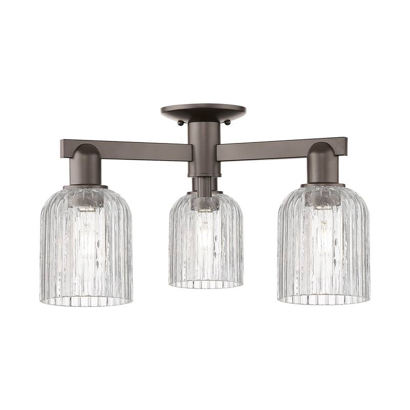 Innovations Lighting 716-3F-11-23 Bridal Veil Semi-Flush Bridal Veil 3 - Oil Rubbed Bronze / Clear