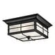 preview thumbnail 10 of 9, Westinghouse Orwell Two-Light Outdoor Flush-Mount Fixture, Seeded Glass 13-Inch - Textured Black