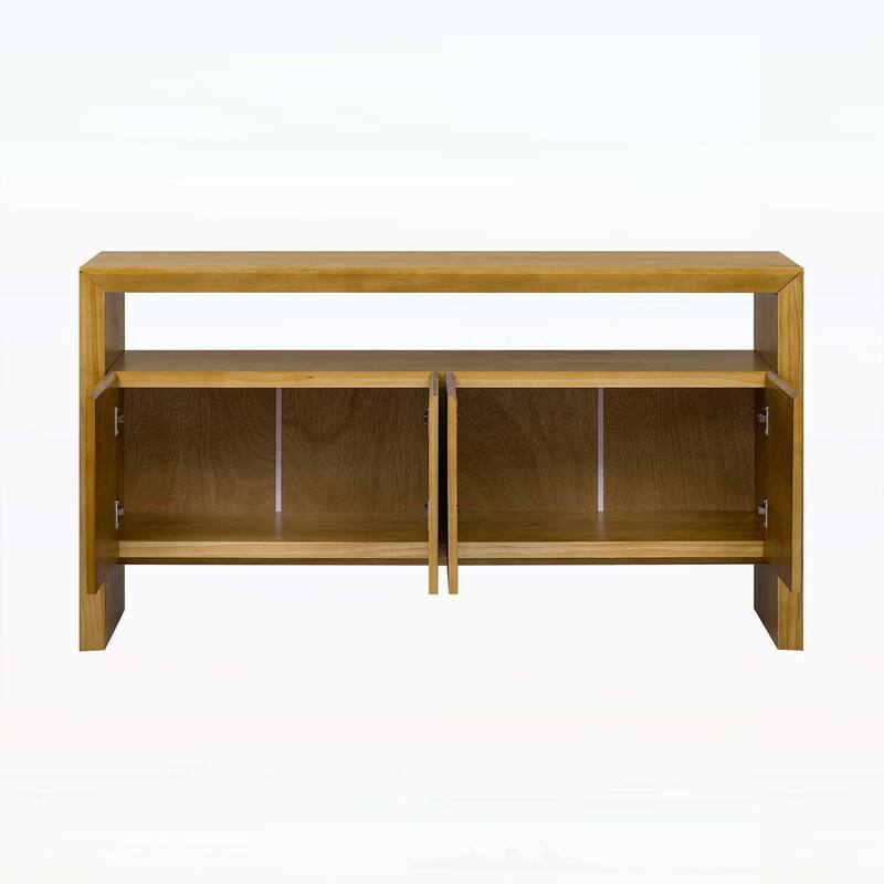 Modern Wood Sideboard with Open Shelf,for Multiple Living Spaces