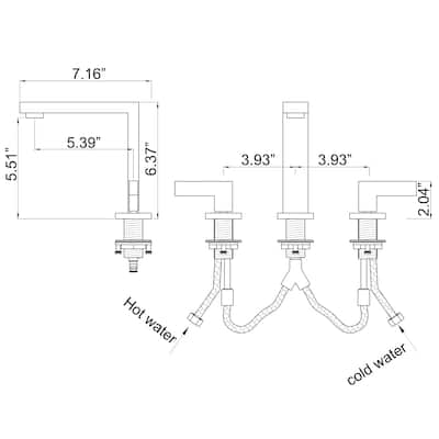 Rbrohant Widespread 2-Handle Bathroom Faucet