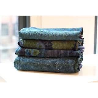 One of a Kind OverDyed Kantha Throw