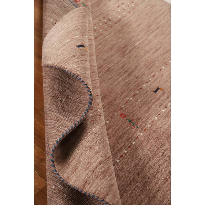 Hand Knotted Oriental 100% Wool Carpet Tribal Animal Pictorial Brown Gabbeh Area Rug - 7' 10'' X 5' 2''