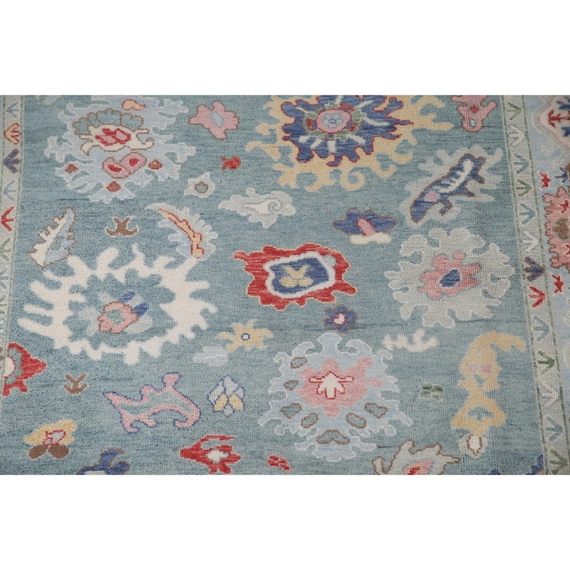 Oushak Style Area Rug Handmade Transitional Wool Carpet - 7'10"x 9'9"