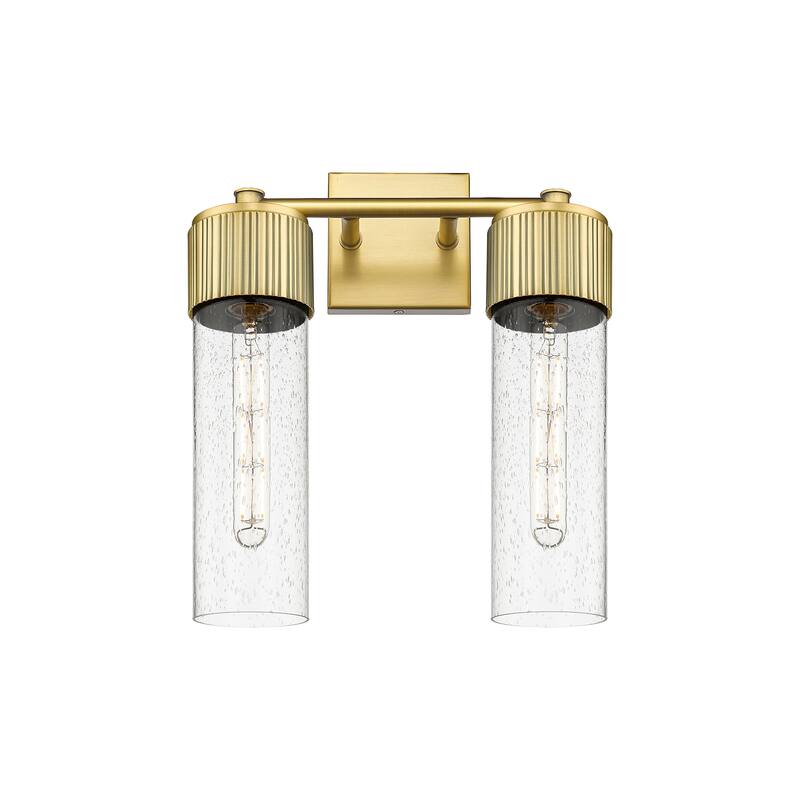 Innovations Lighting Bolivar - 2 Light 12" Wall-Mounted Sconce - Brushed Brass/Seedy