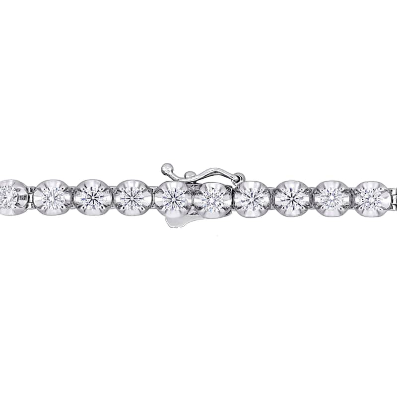 Miadora 3 1/2ct DEW Created Moissanite Tennis Bracelet in 14k White Gold